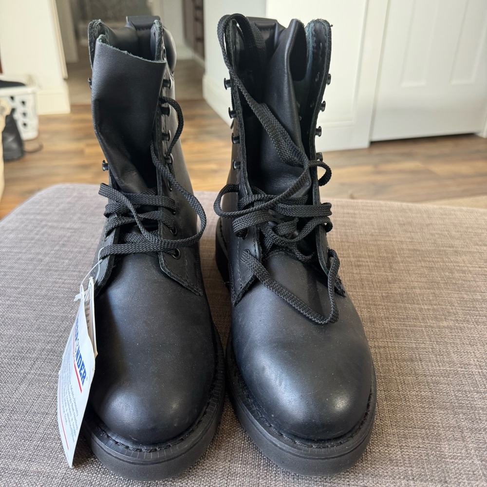 Black Lace-Up Combat Boots
